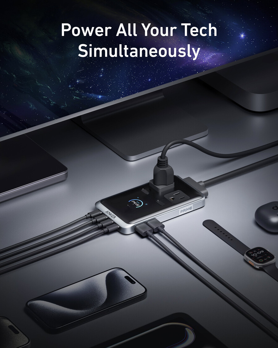 stacja ładująca anker prime 8 w 1 240 w i kabel anker prime usb-c do usb-c 240 w pleciony z recyklingu