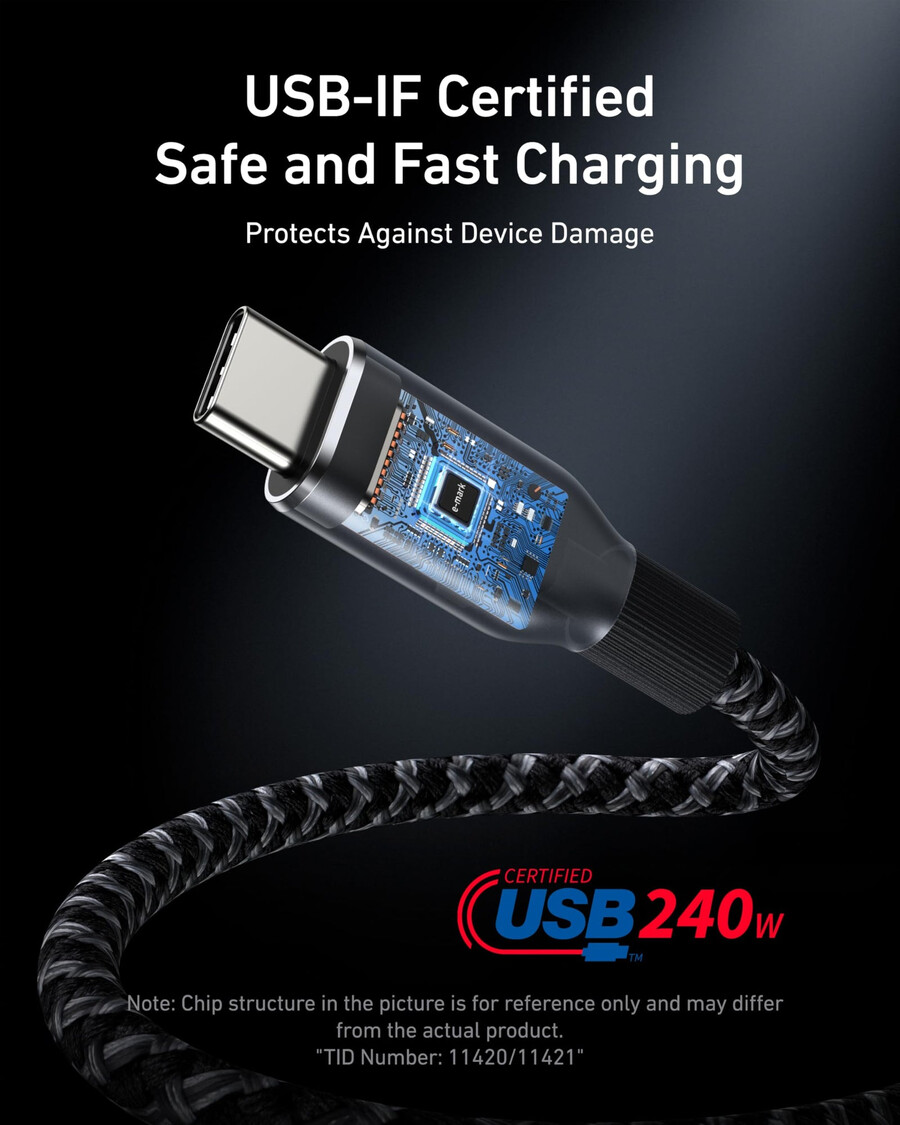 stacja ładująca anker prime 8 w 1 240 w i kabel anker prime usb-c do usb-c 240 w pleciony z recyklingu