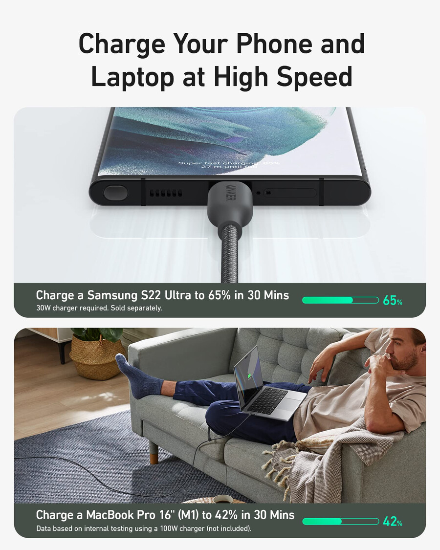 kabel anker 543 usb c do usb c 240 w 10 stóp