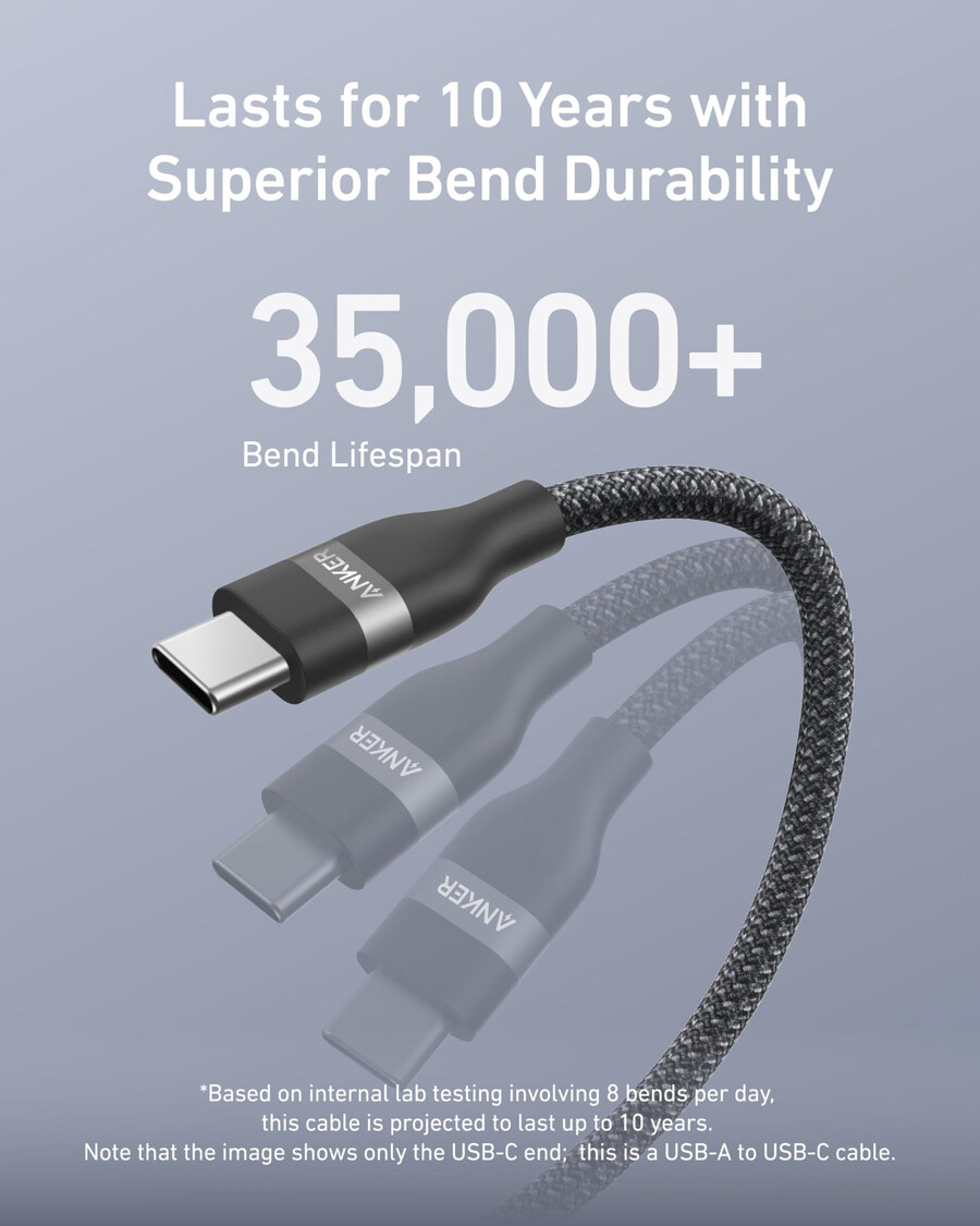 kabel anker usb-a do usb-c 3 stopy6 stóp pleciony z recyklingu