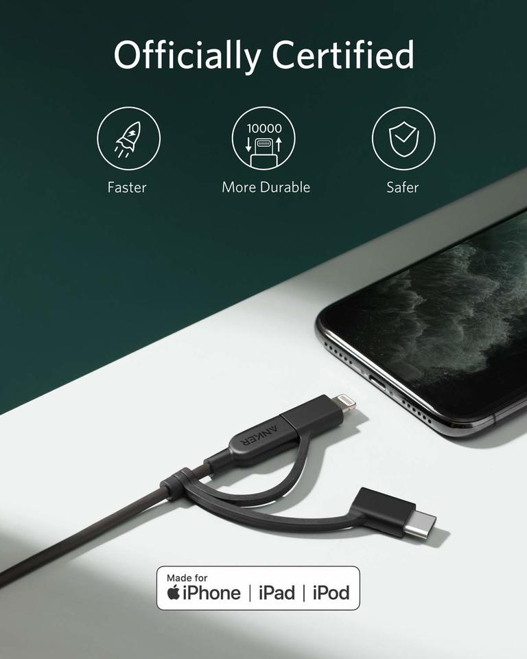 kabel anker 321 usb-a do lightning 3 stopy 3 w 1