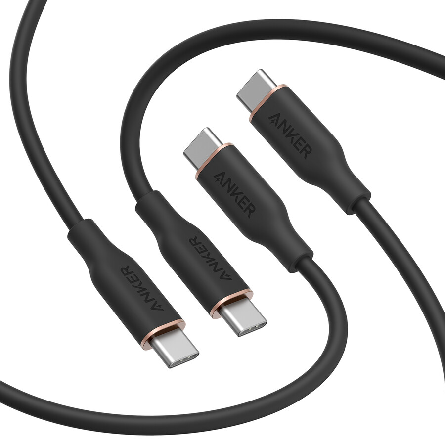 kabel anker 643 usb-c do usb-c flow silikonowy 240 w opakowanie 2 szt. kolor czarny