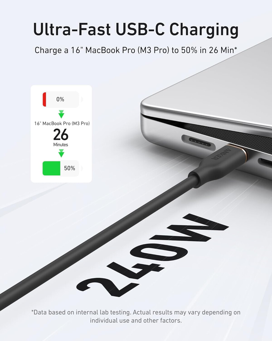 kabel anker 643 usb-c do usb-c flow silikonowy
