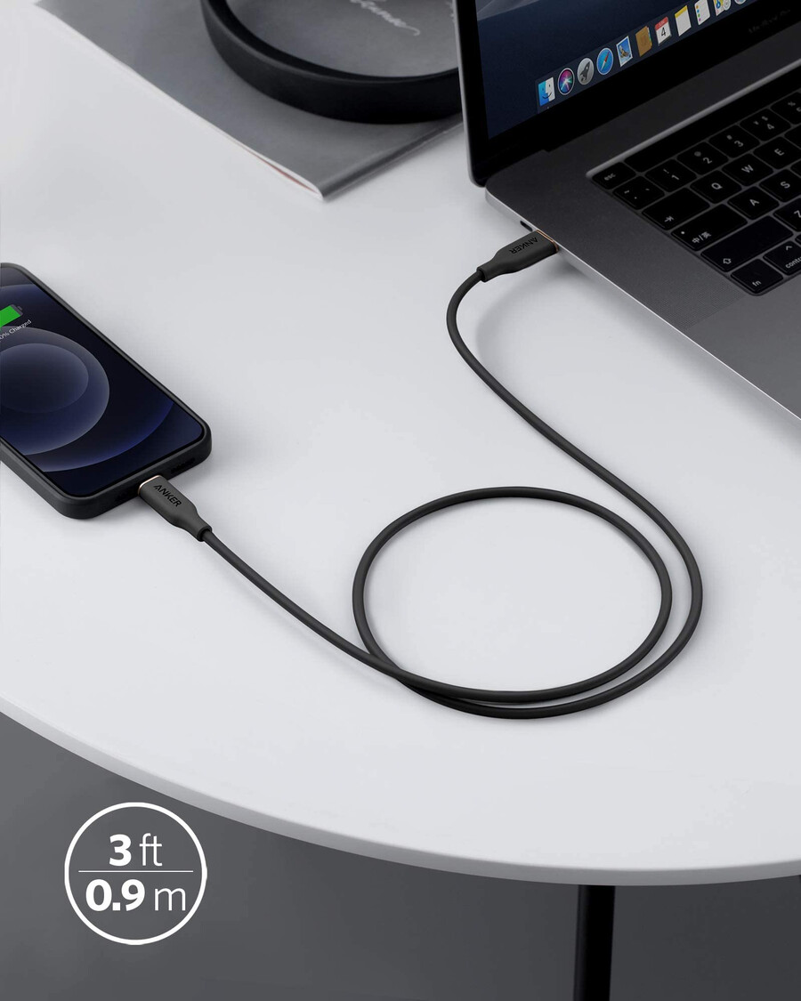 kabel anker 641 usb-c do lightning flow silikonowy