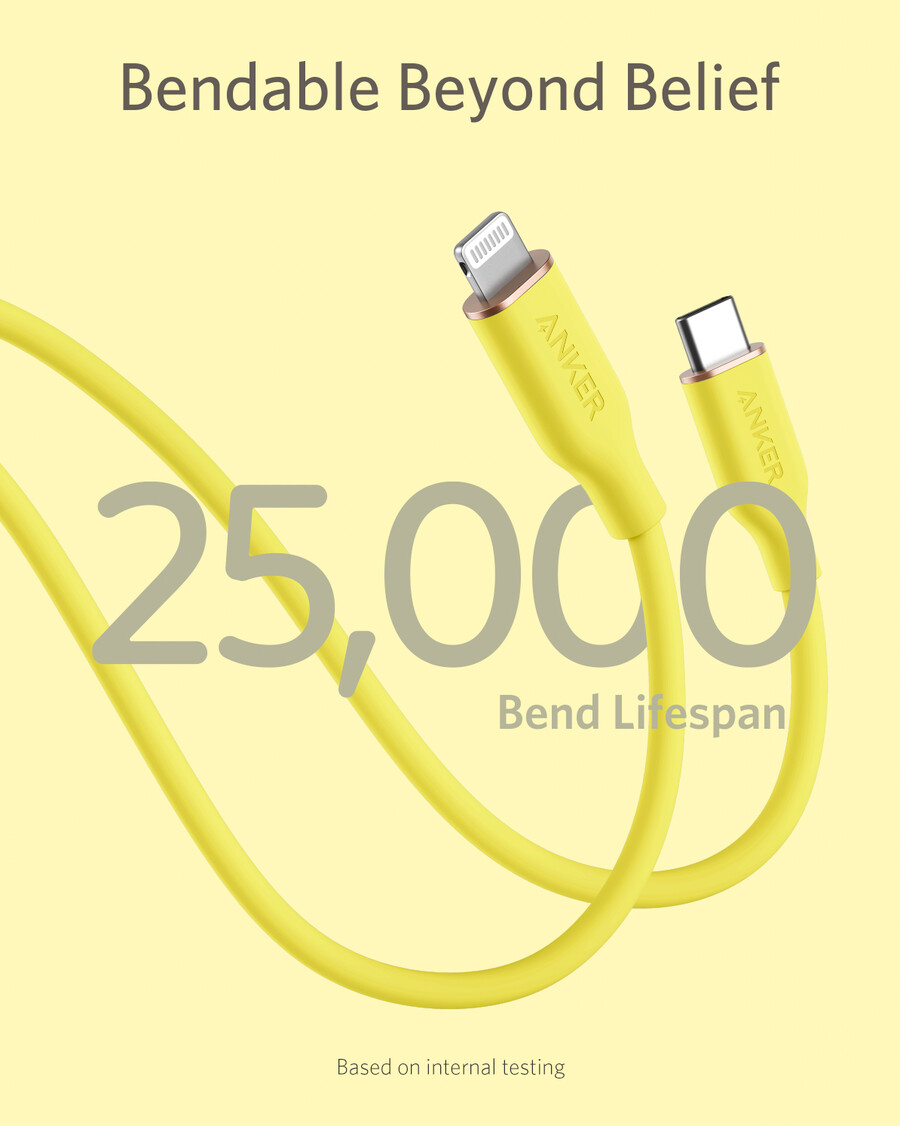 kabel anker 641 usb-c do lightning flow silikonowy 3 stopy
