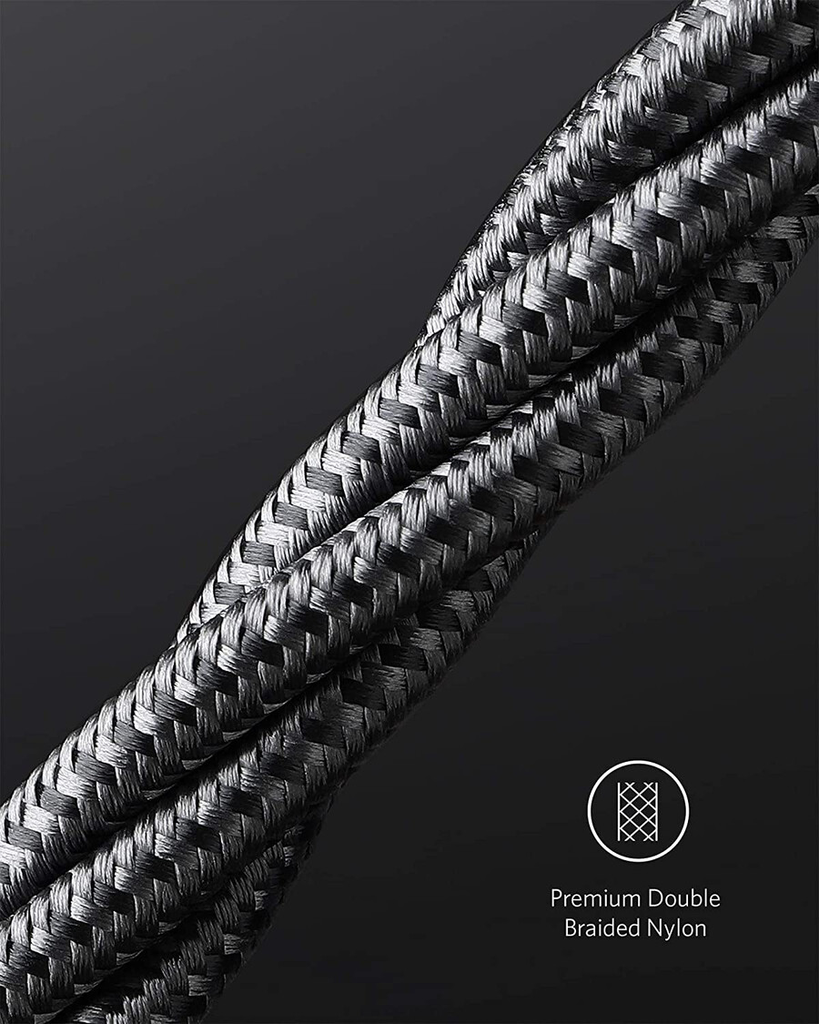nowy nylonowy kabel usb-c do usb-c 100 w 10 stóp 2 sztuki