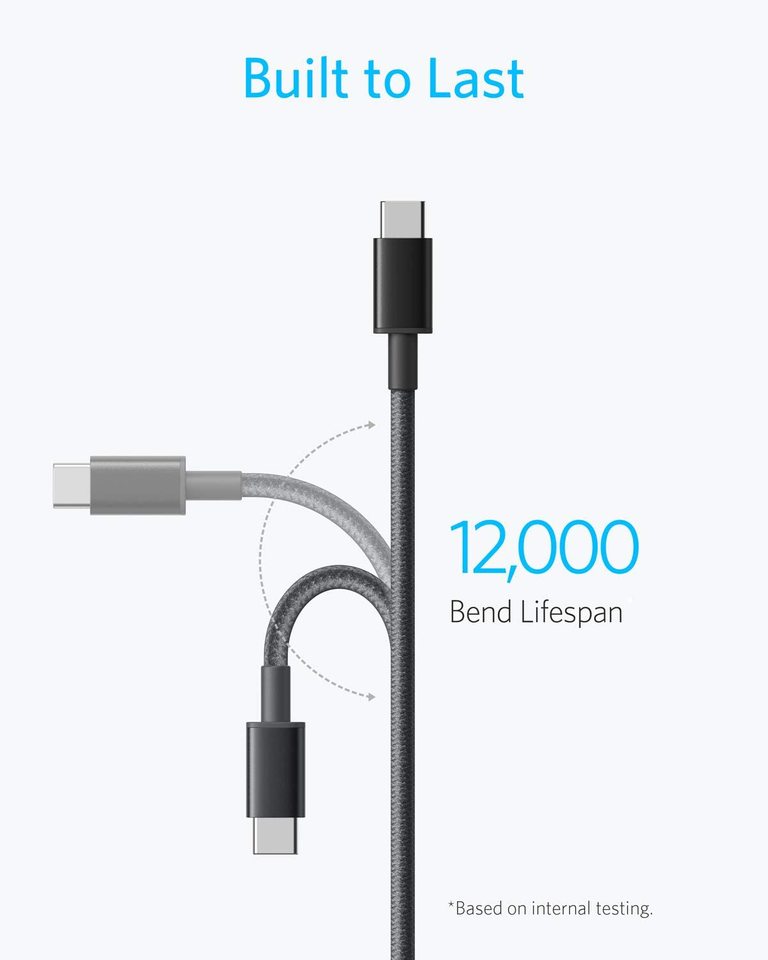 zestaw 2 kabli anker new nylon usb-c do usb-c 3 stopy 6 stóp 60 w