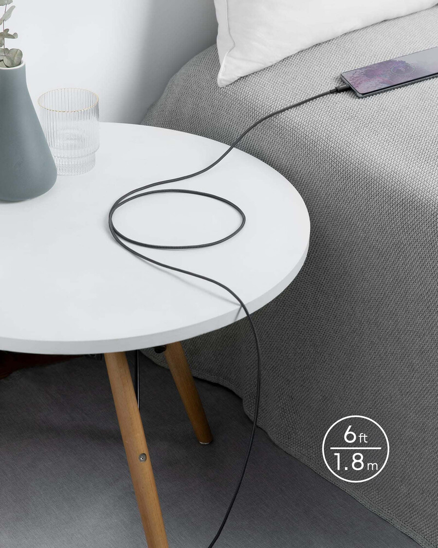 zestaw 2 kabli anker new nylon usb-c do usb-c 3 stopy 6 stóp 60 w