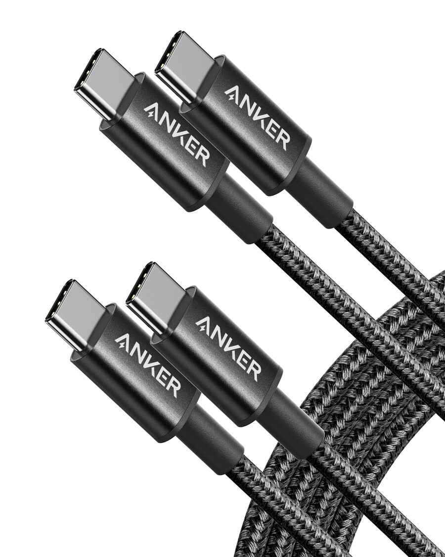 zestaw 2 kabli anker new nylon usb-c do usb-c 3 stopy 6 stóp 60 w