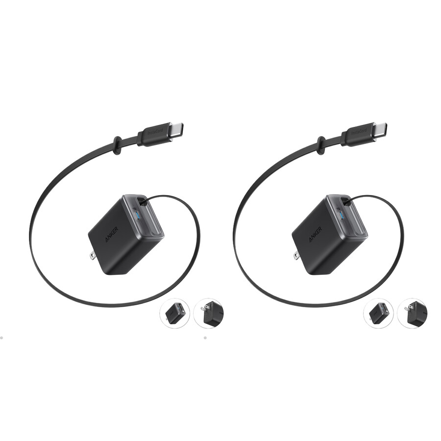 Ładowarka anker nano 35 w wbudowany chowany kabel usb-c — 2 sztuki