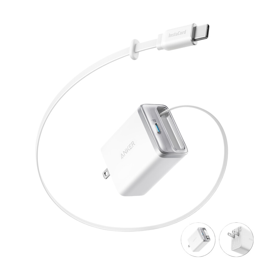 Ładowarka anker nano 35 w wbudowany chowany kabel usb-c