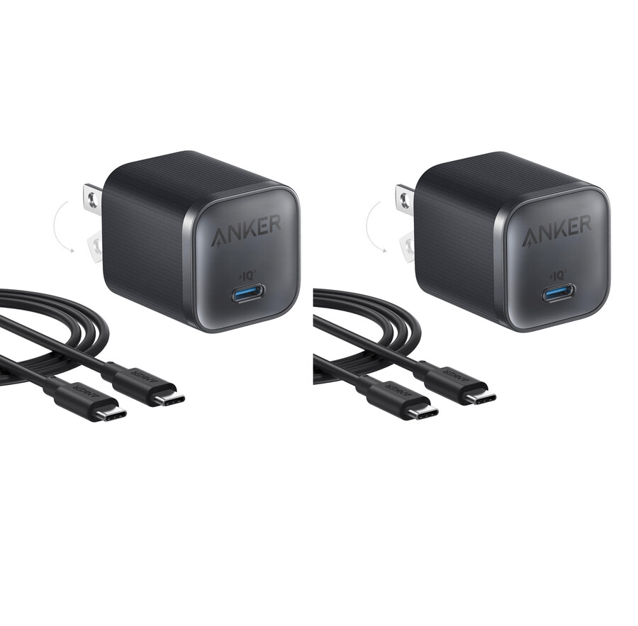 Ładowarka anker nano 45 w z kablem usb-c do usb-c zestaw 2 szt.