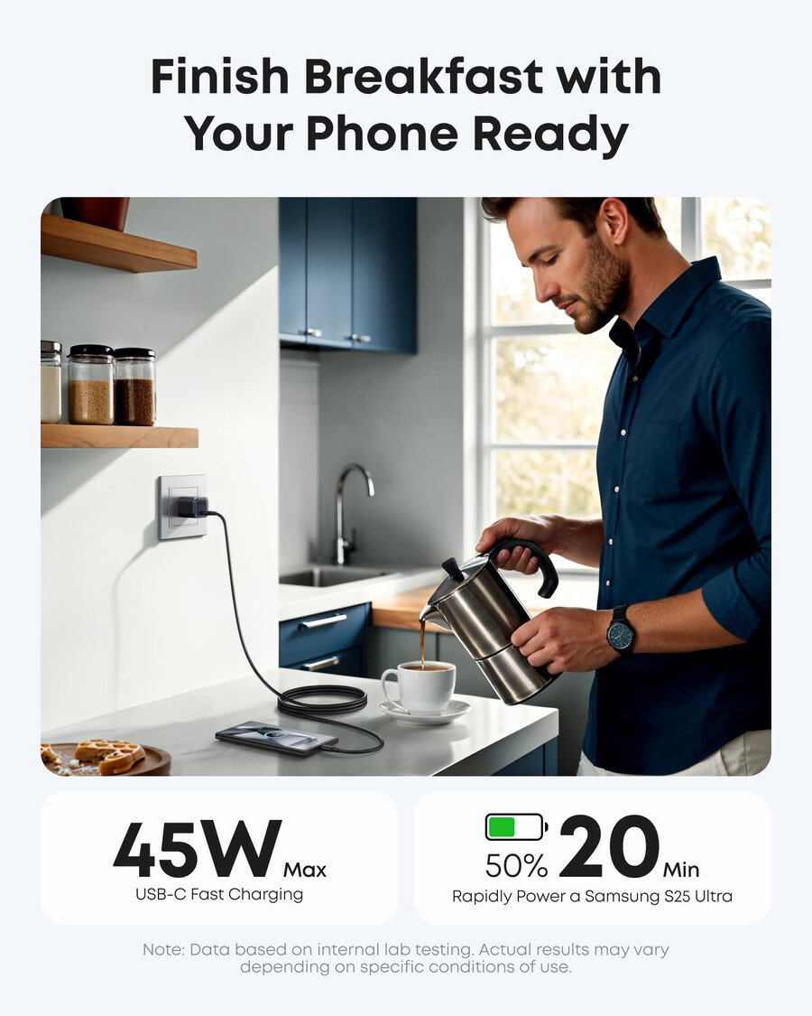 Ładowarka anker nano 45 w z kablem usb-c do usb-c zestaw 2 szt.