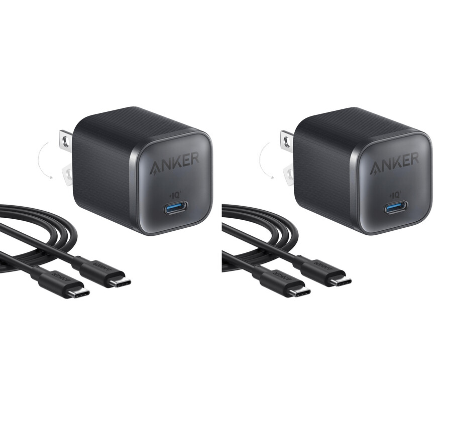 Ładowarka anker nano 45 w z kablem usb-c do usb-c zestaw 2 szt.