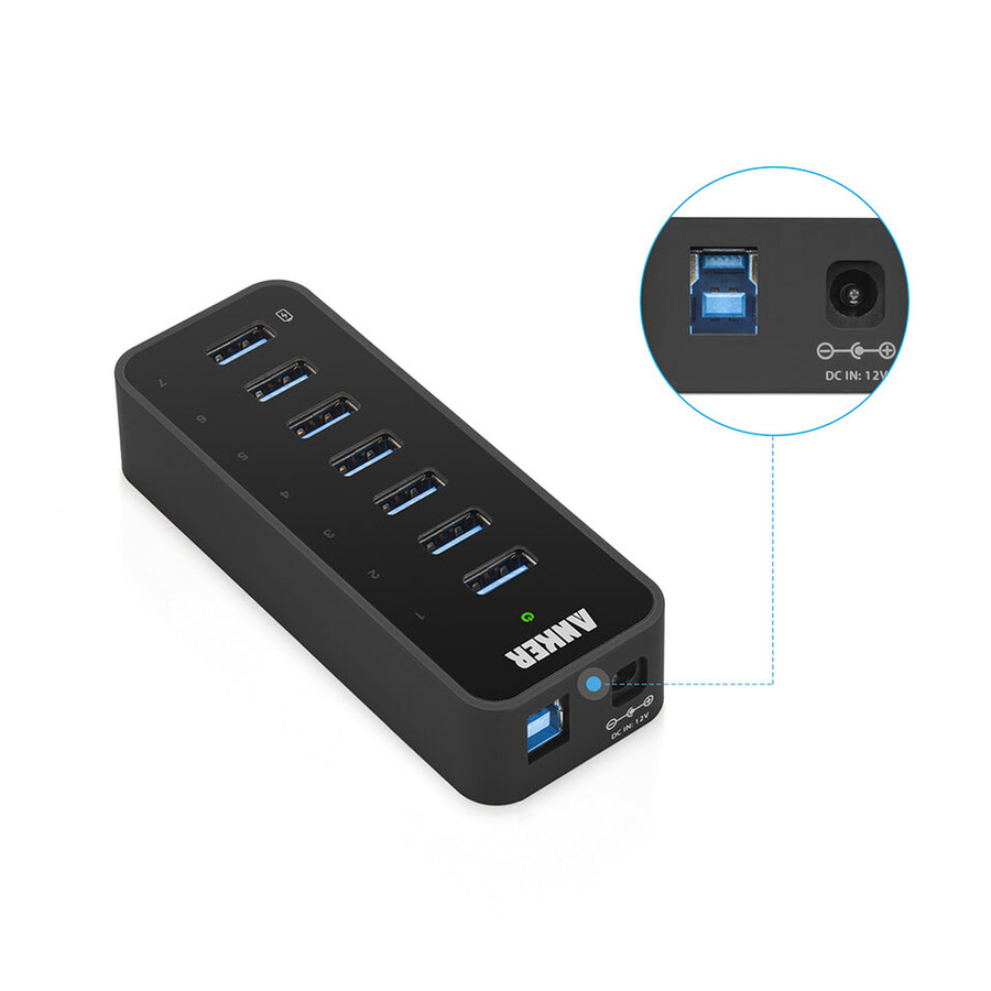 anker 7-portowy koncentrator usb 3.0