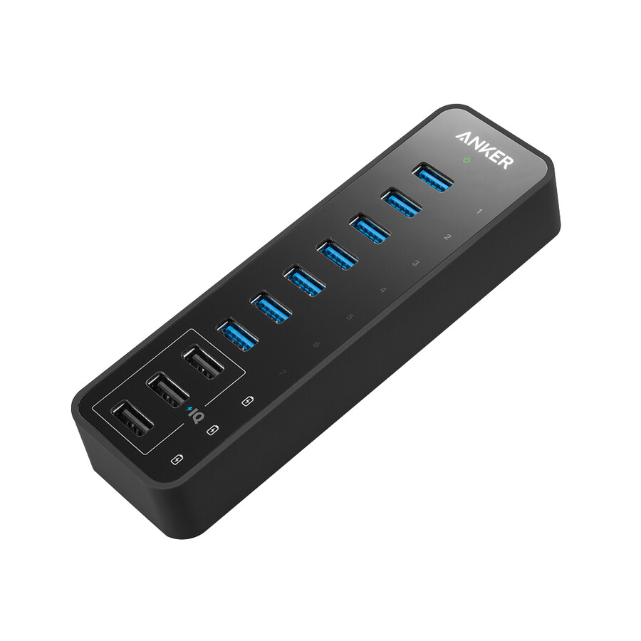 anker 60w 10-portowy koncentrator danych usb 3.0