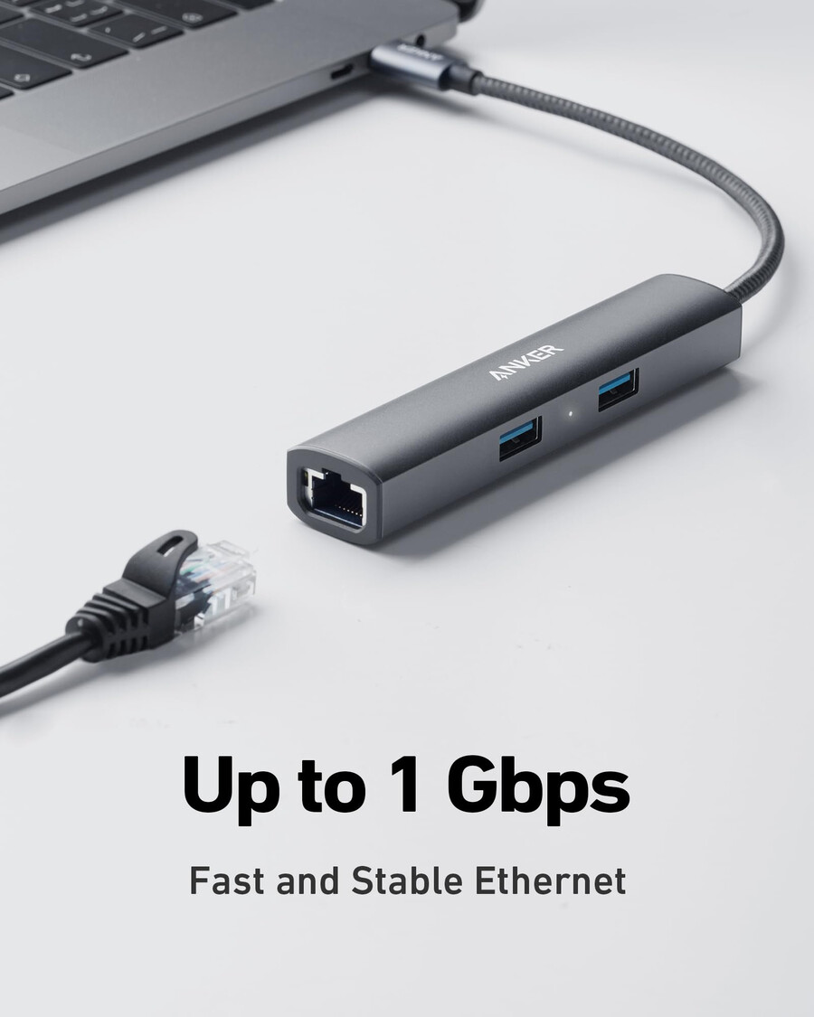 anker 533 usb-c hub 5 w 1 smukły