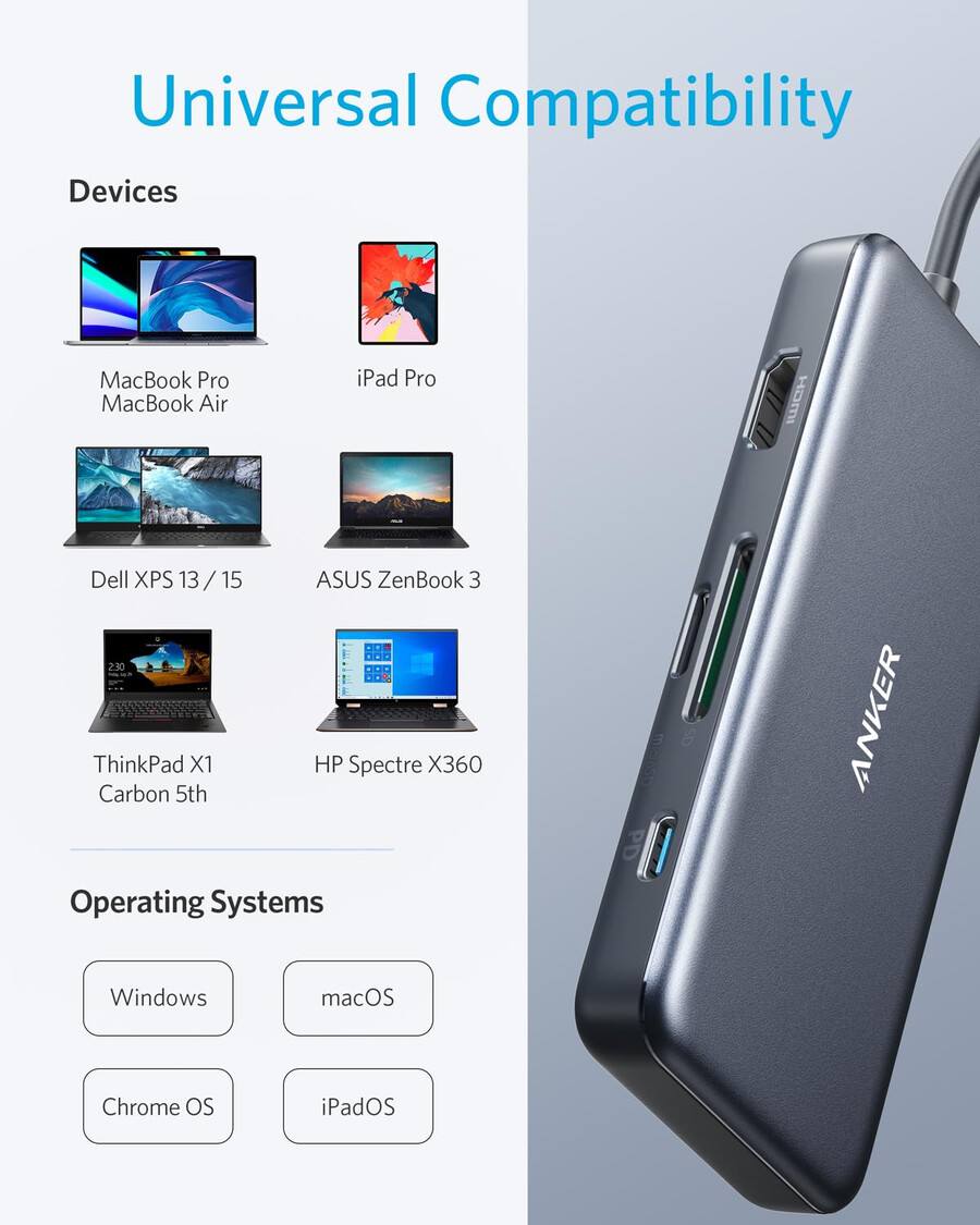 anker 341 hub usb-c 7 w 1