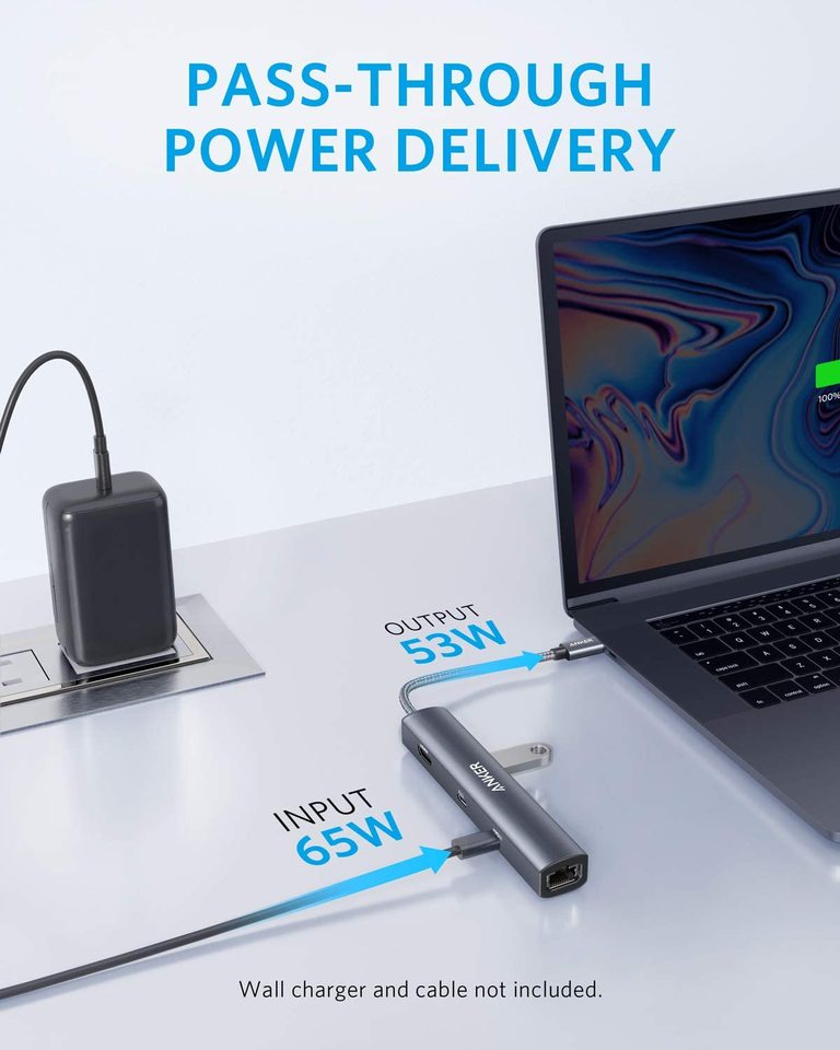anker 543 hub usb-c 6 w 1 smukły