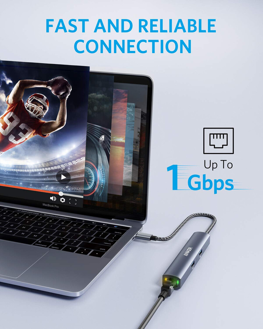 anker 543 hub usb-c 6 w 1 smukły