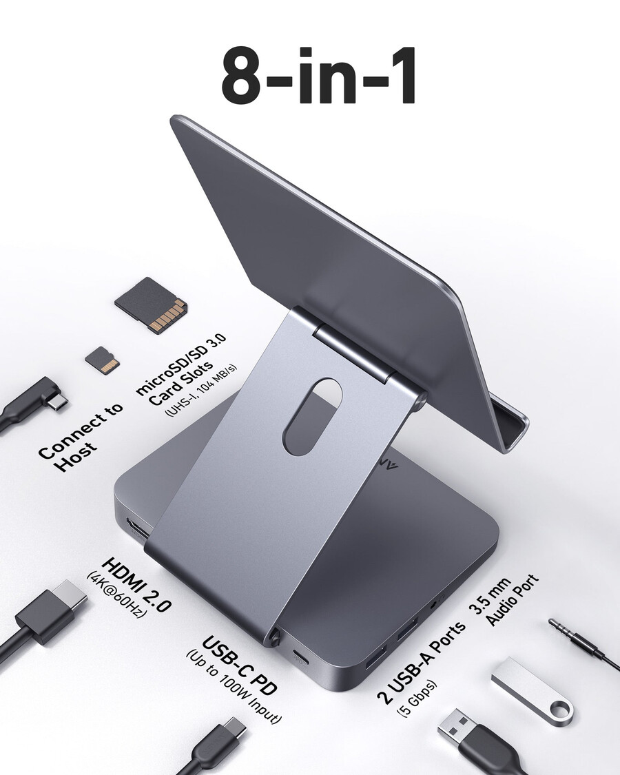 hub usb-c anker 551 8 w 1 podstawka pod tablet