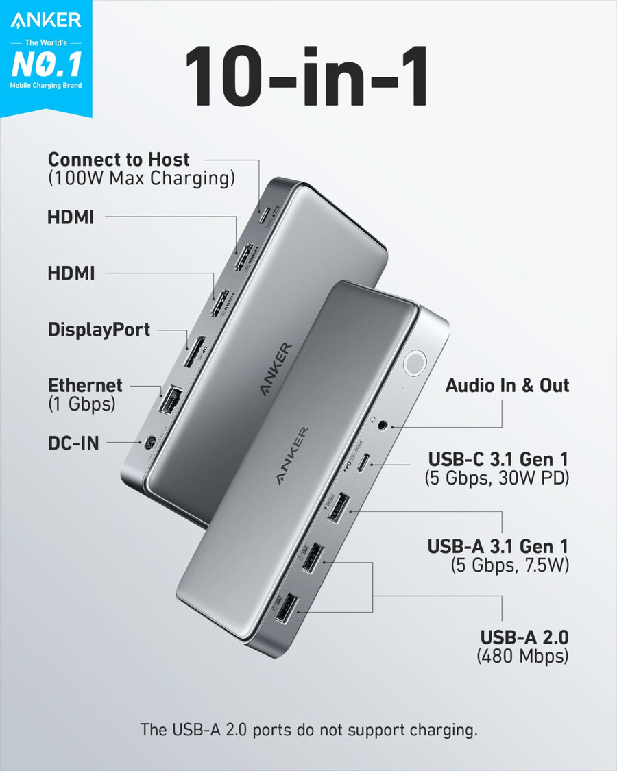 stacja dokująca anker 563 usb-c 10 w 1