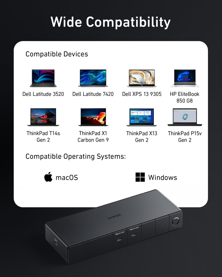 stacja dokująca anker 778 thunderbolt 12 w 1 thunderbolt 4