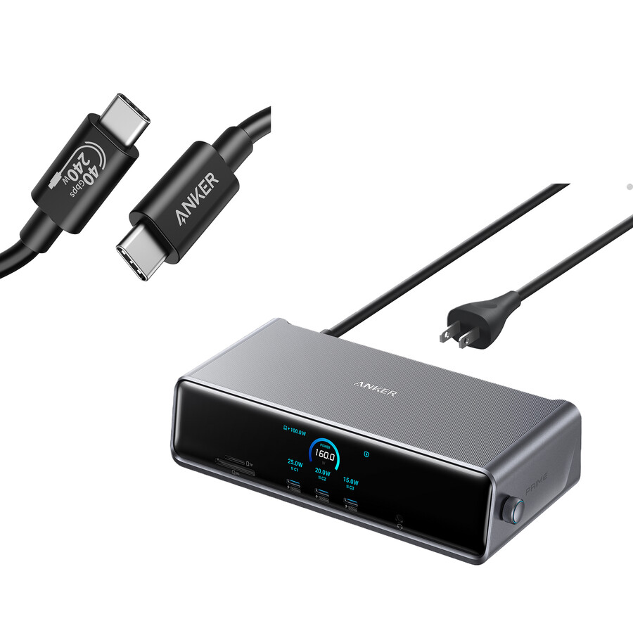 stacja dokująca anker prime dl7400 i kabel usb-c do usb-c zgodny z thunderbolt 4