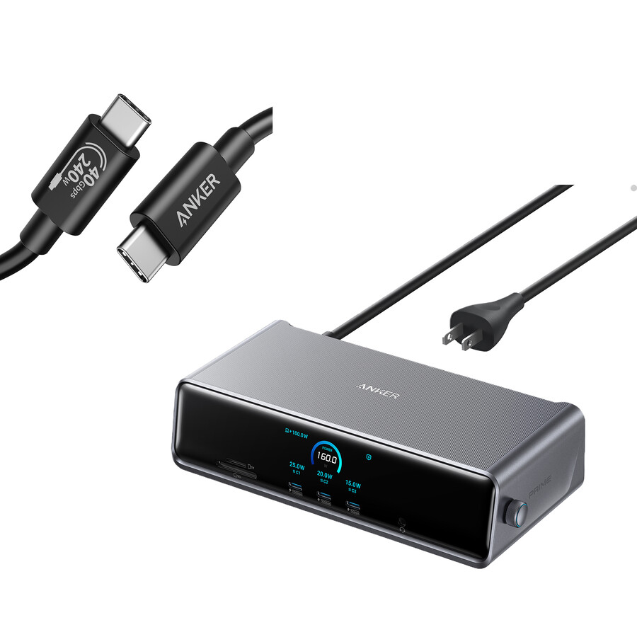 stacja dokująca anker prime dl7400 i kabel usb-c do usb-c zgodny z thunderbolt 4