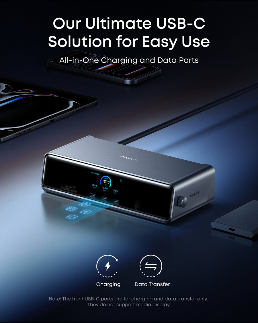stacja dokująca anker prime 14 w 1 potrójny wyświetlacz displaylink z dl7400