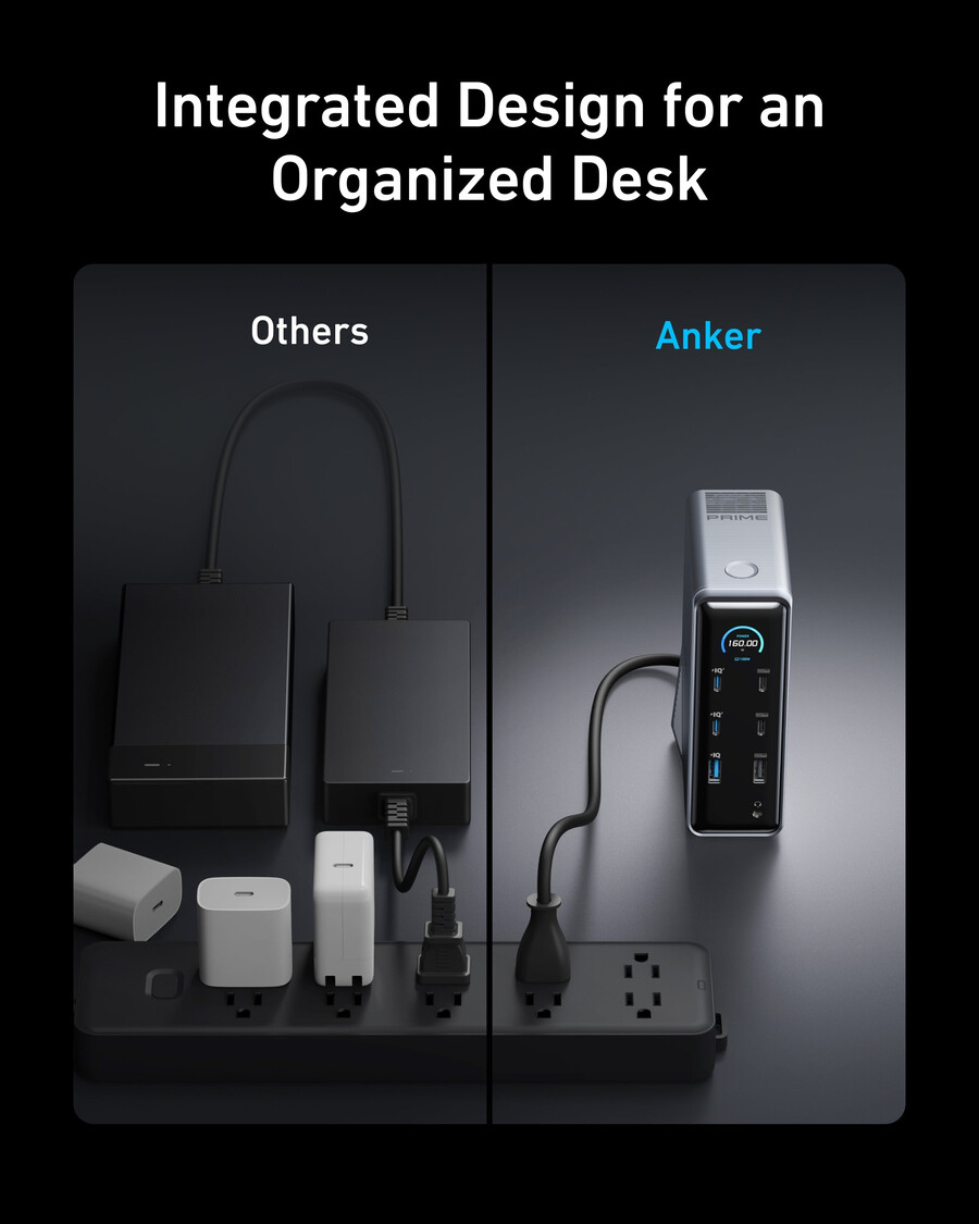 stacja dokująca anker prime z kablem usb-c do usb-c o mocy 240 w