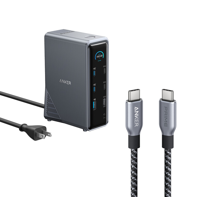 stacja dokująca anker prime z kablem usb-c do usb-c o mocy 240 w