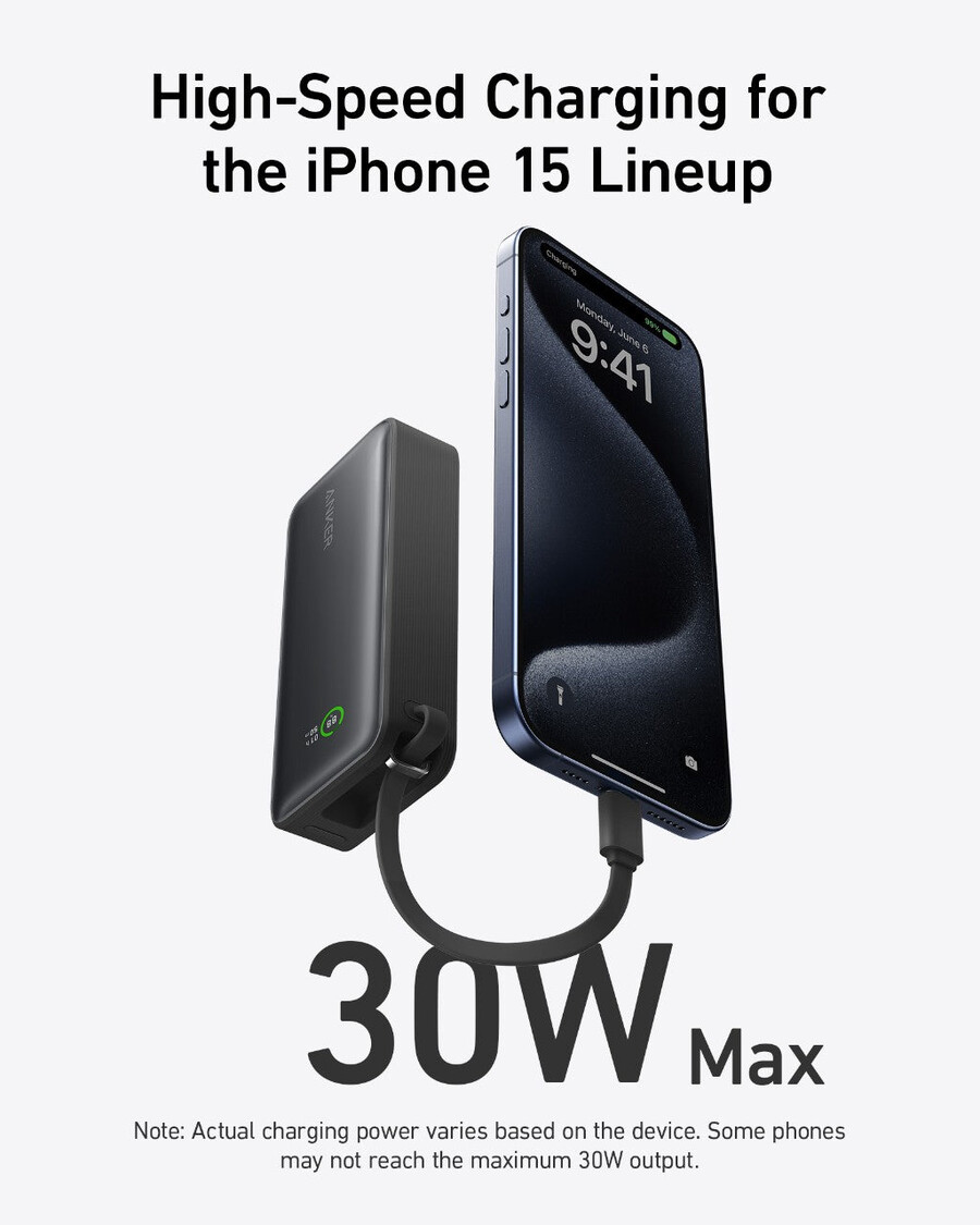 anker nano power bank 30 w wbudowany kabel usb-c