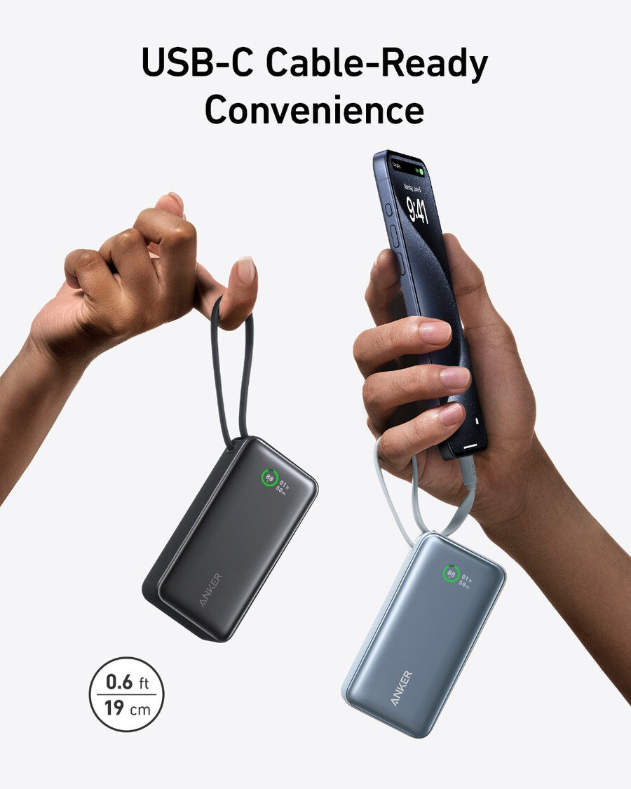 anker nano power bank 30 w wbudowany kabel usb-c