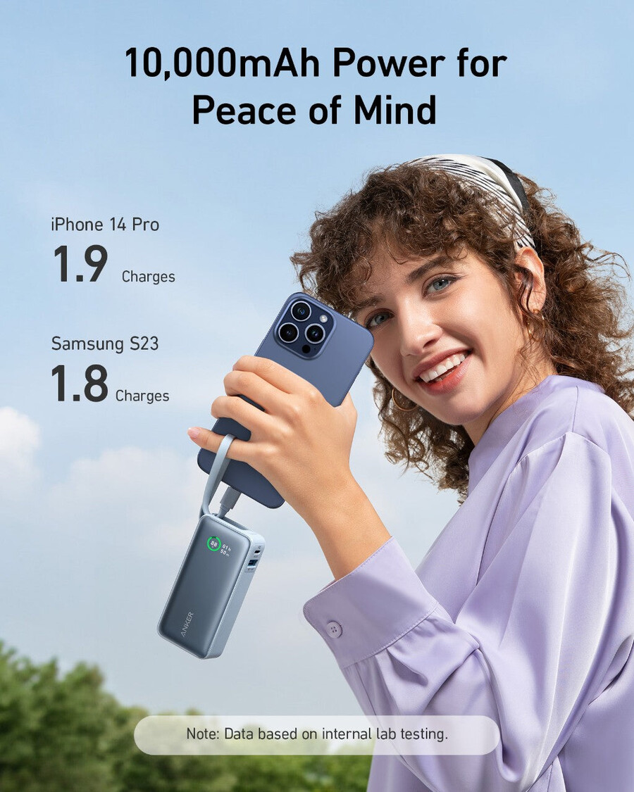 anker nano power bank 30 w wbudowany kabel usb-c