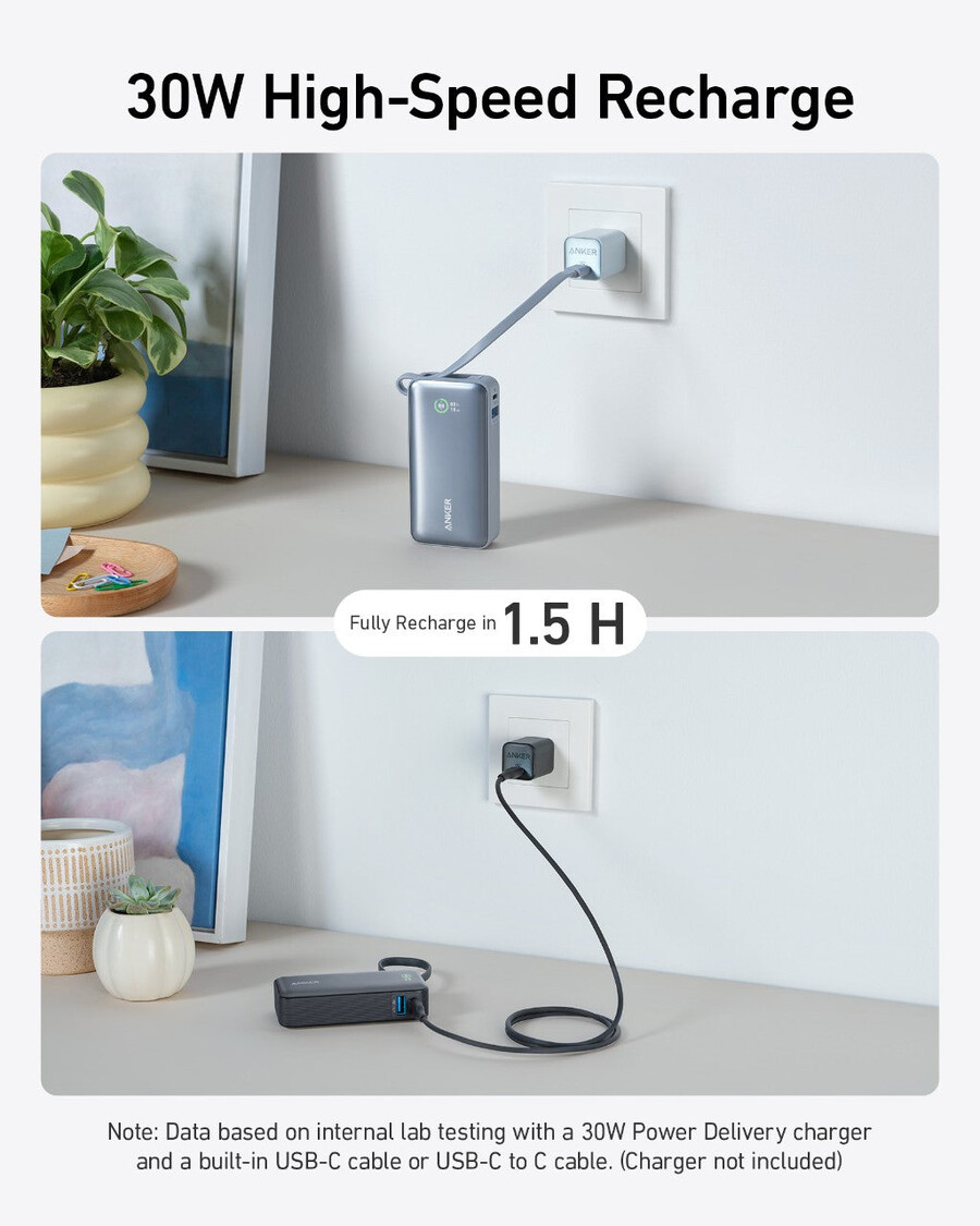 anker nano power bank 30 w wbudowany kabel usb-c