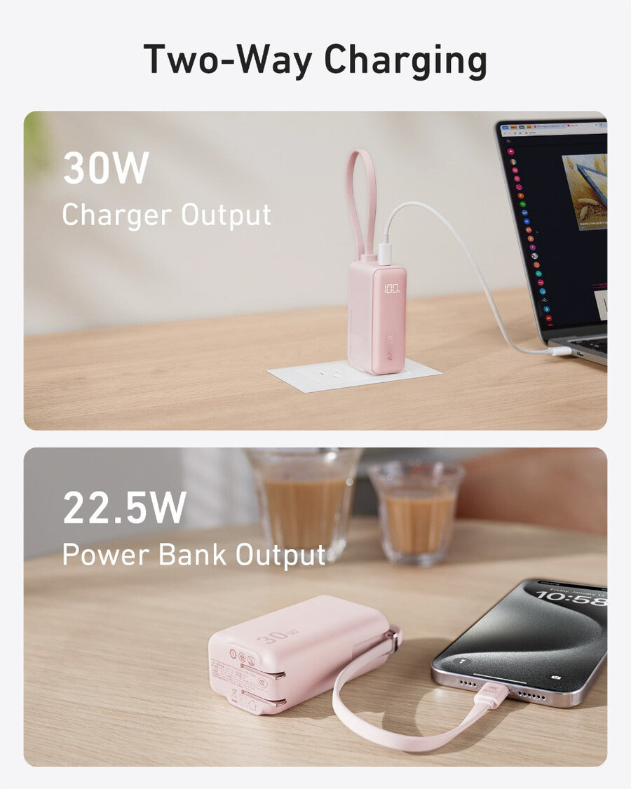 powerbank anker 30 w 5 khz fusion wbudowany kabel usb-c