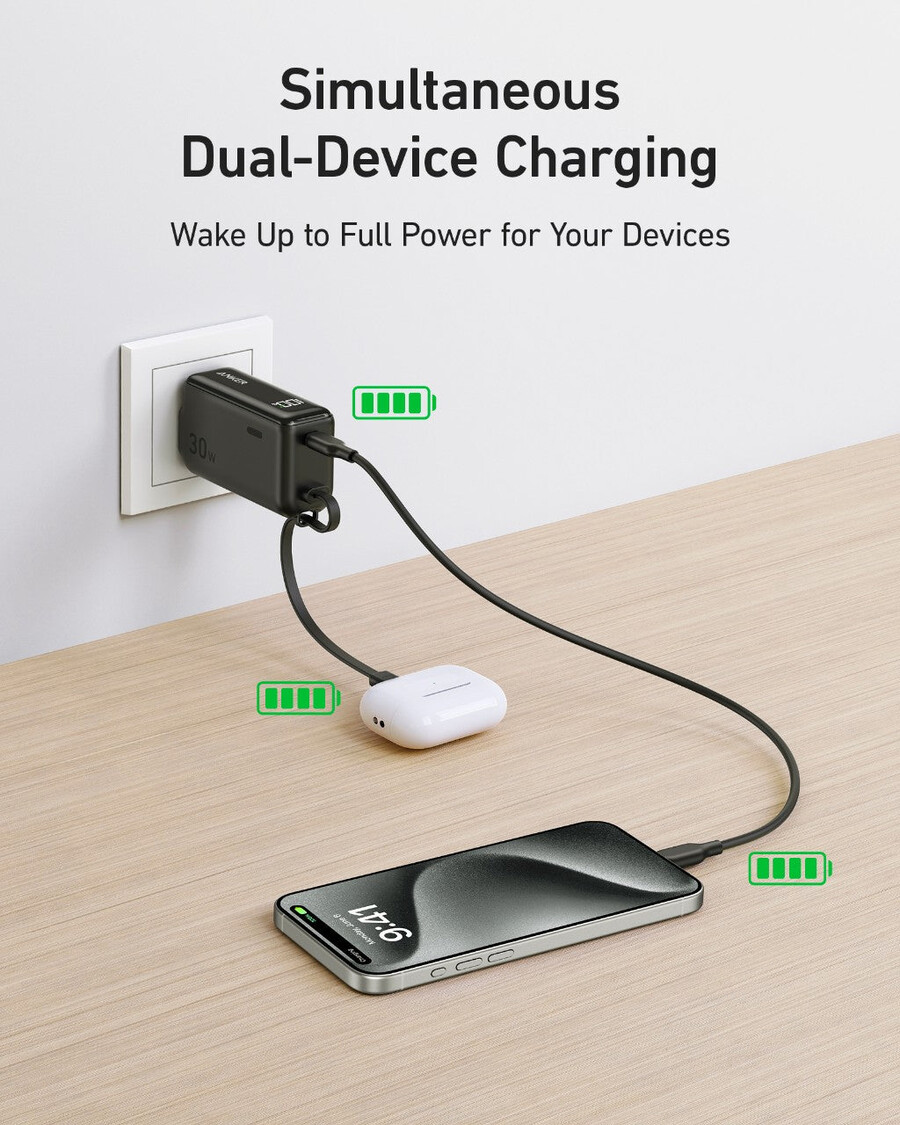 powerbank anker 30 w 5 khz fusion wbudowany kabel usb-c