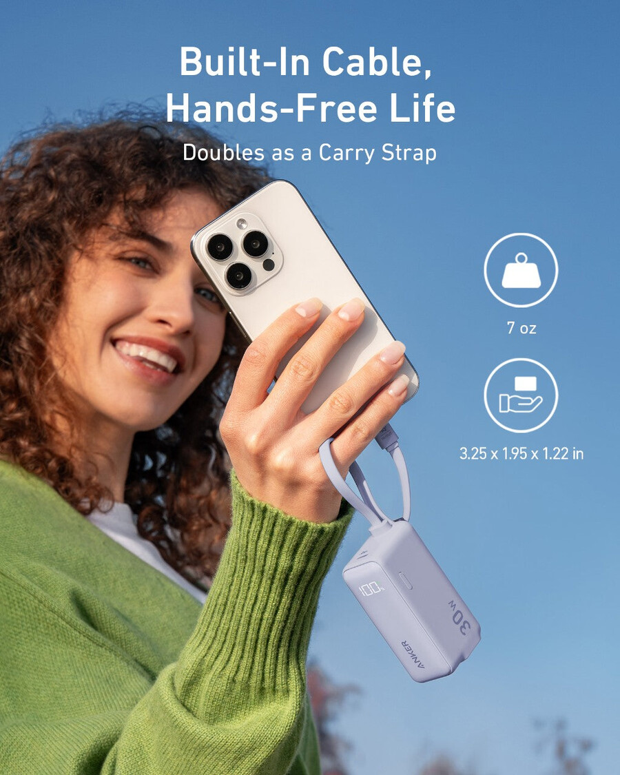 powerbank anker 30 w 5 khz fusion wbudowany kabel usb-c