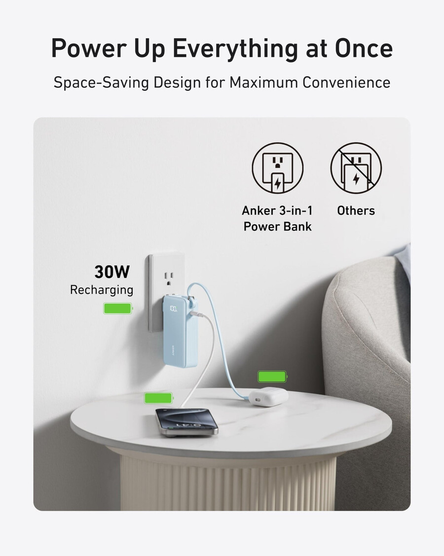 power bank anker 10k fusion wbudowany kabel