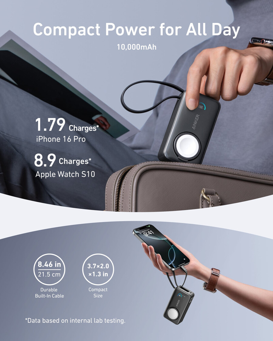 powerbank anker maggo 10 tys. 35 w do zegarka apple watch