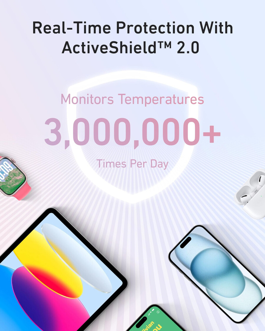 power bank anker zolo 10k 30w z wbudowanym kablem usb-c o długości 54 cala 137 cm.