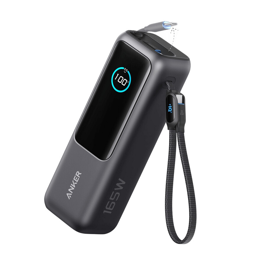 powerbank do laptopa anker 25 tys. 165 w wbudowany i chowany kabel