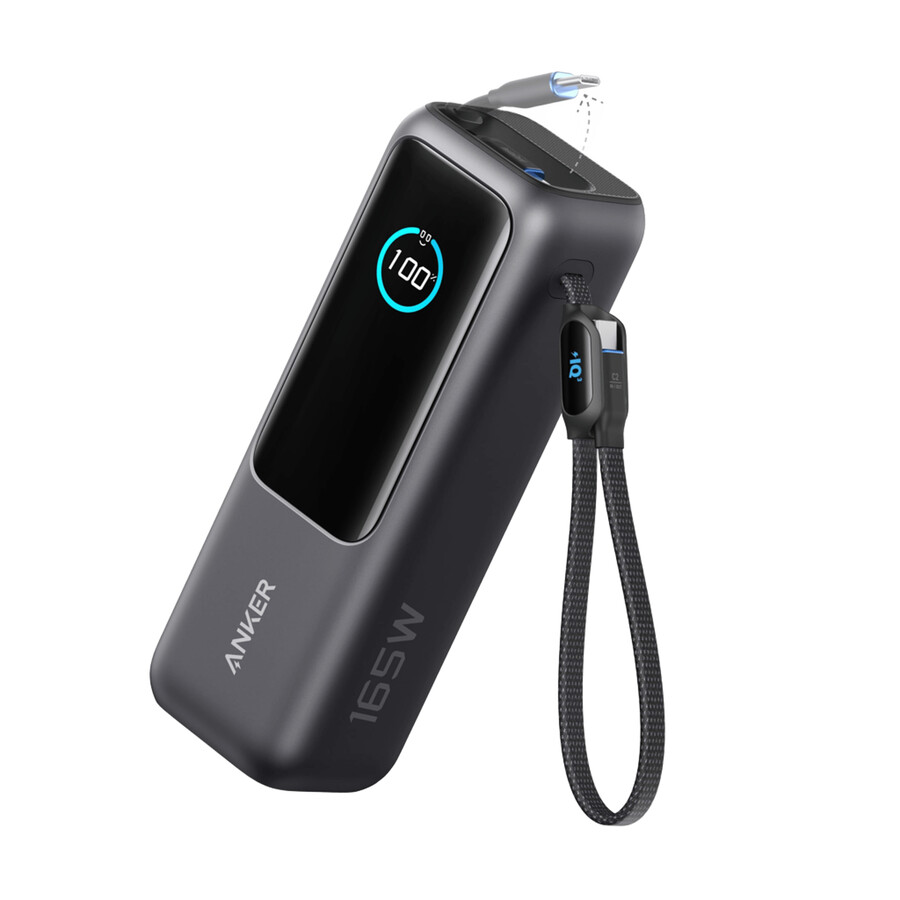 powerbank do laptopa anker 25 tys. 165 w wbudowany i chowany kabel