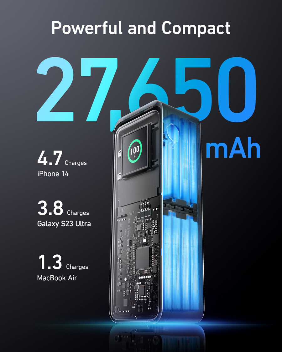 powerbank anker prime 27 650 mah 250 w i baza ładująca 100 w