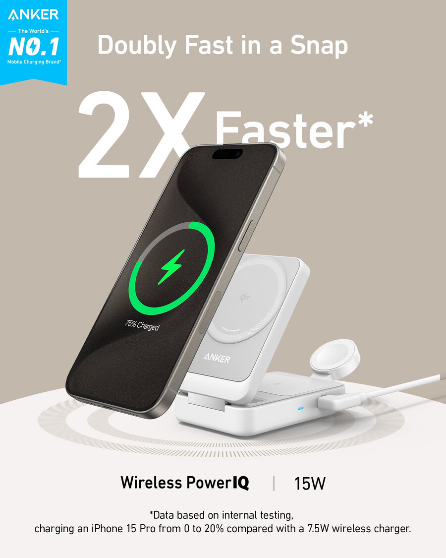 stacja ładowania bezprzewodowego anker maggo składana 3 w 1 i adapter podróżny anker nano 5 w 1 20 w 1 sztuka w opakowaniu