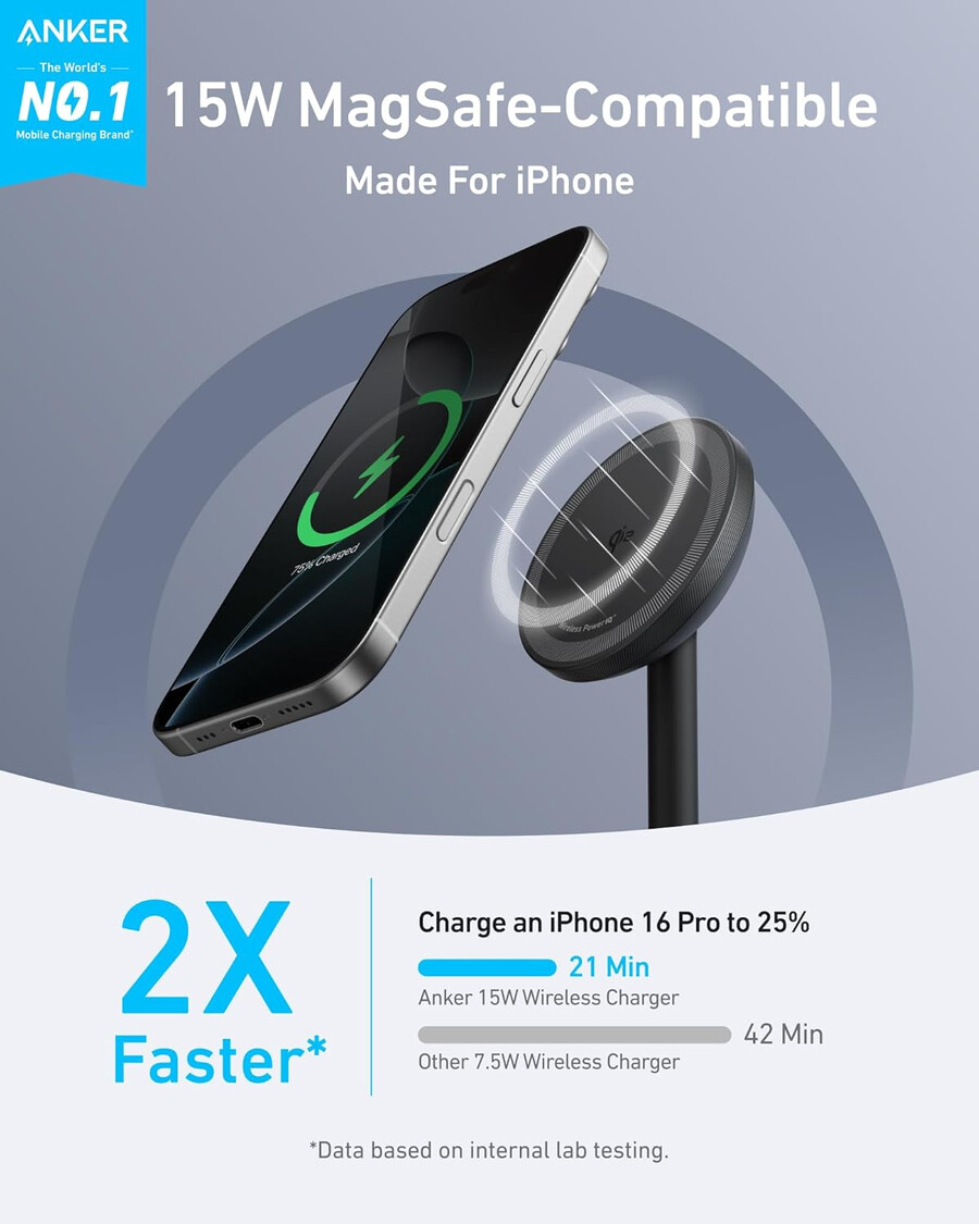 podstawka kompatybilna z ładowarką magsafe anker maggo do iphonea 17 qi2 15 w z adapterem